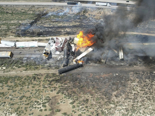 Crews plan to extinguish fire Saturday night from train derailment near Arizona-New Mexico line